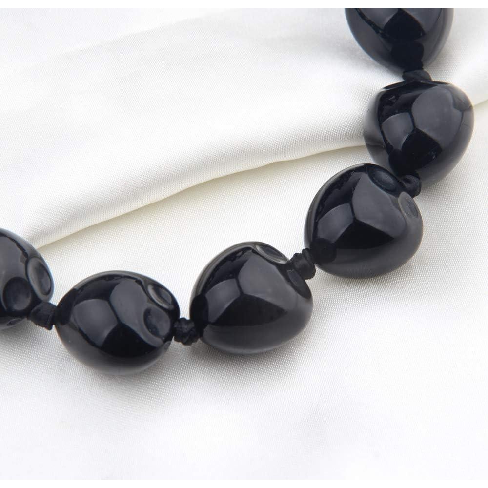 Collar de nuez Kukui KUIYAI con cuentas de corazón 68.5 cm