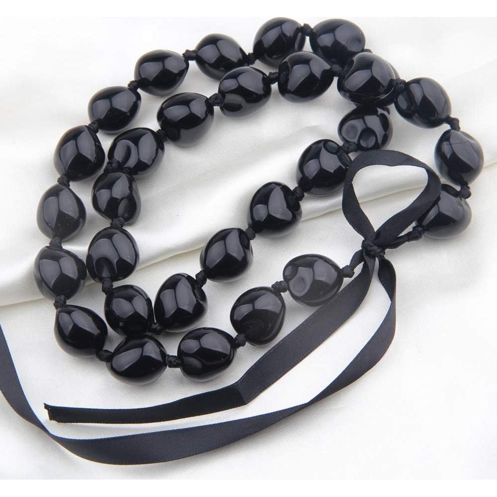 Collar de nuez Kukui KUIYAI con cuentas de corazón 68.5 cm