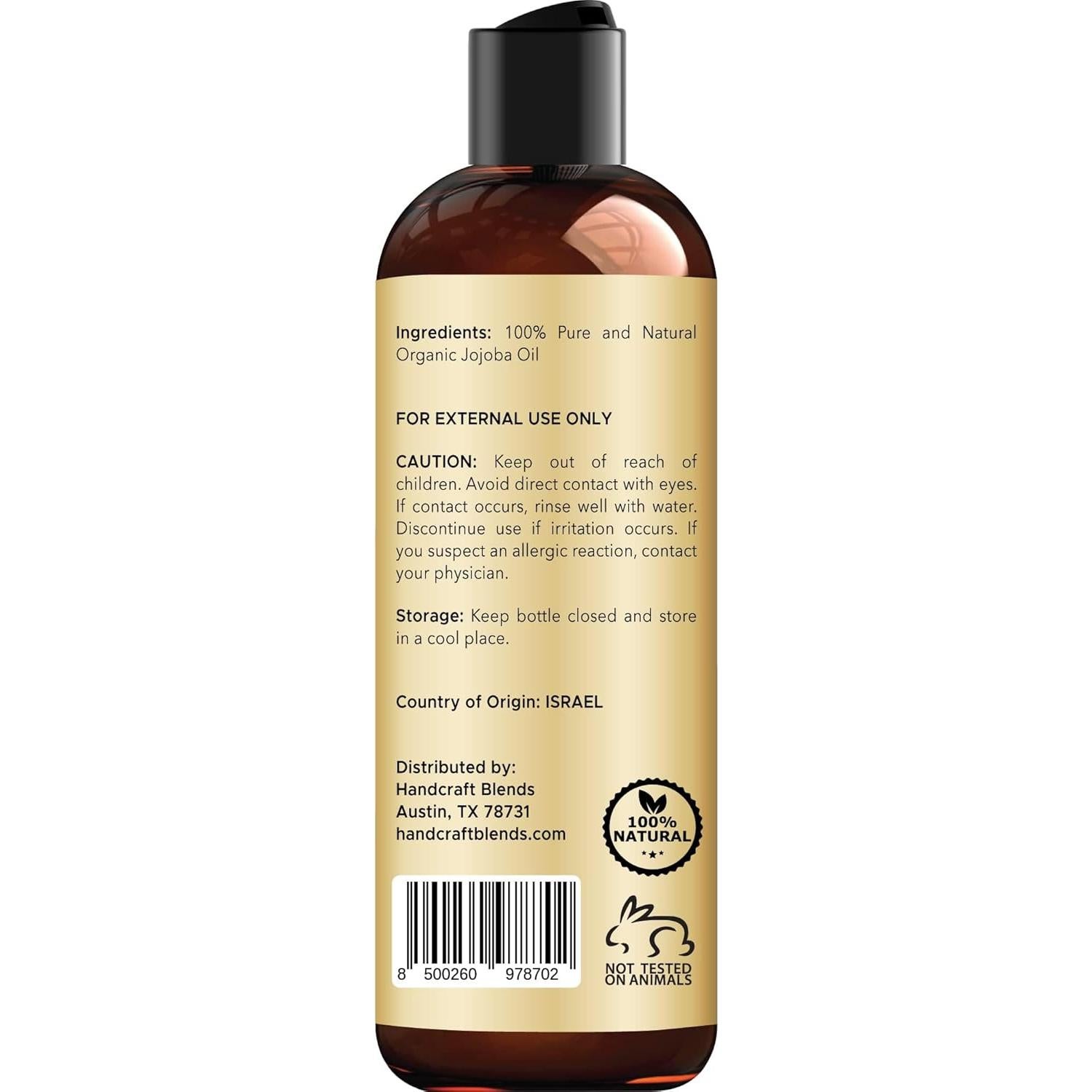 Aceite de Jojoba Orgánico USDA Handcraft Blends 236 ml - Puro y Natural