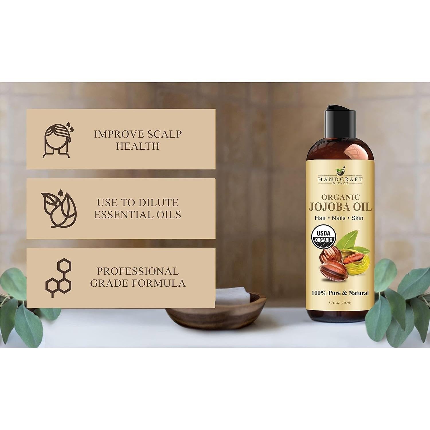 Aceite de Jojoba Orgánico USDA Handcraft Blends 236 ml - Puro y Natural