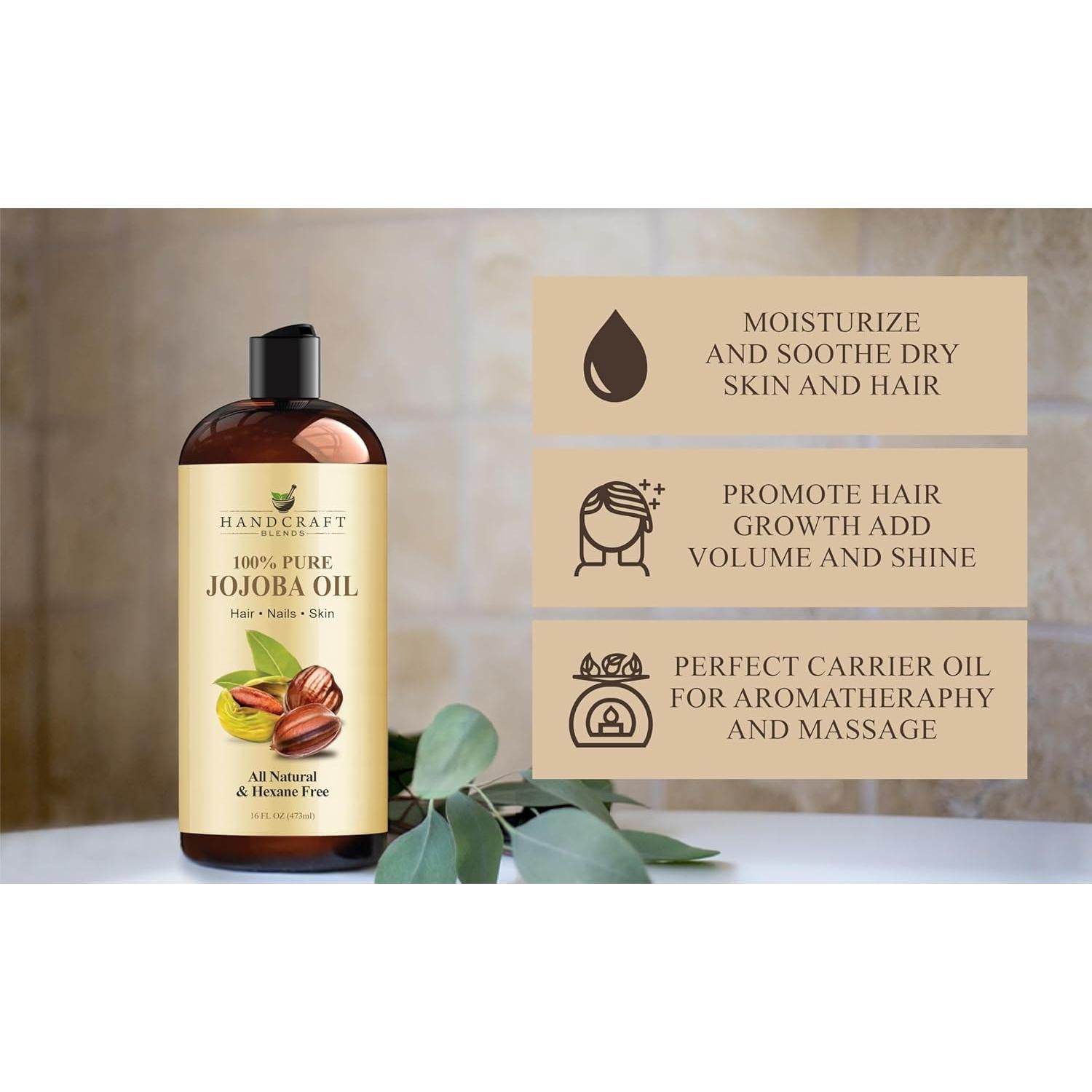 Aceite de Jojoba Handcraft Blends 473 ml - 100% Puro y Natural