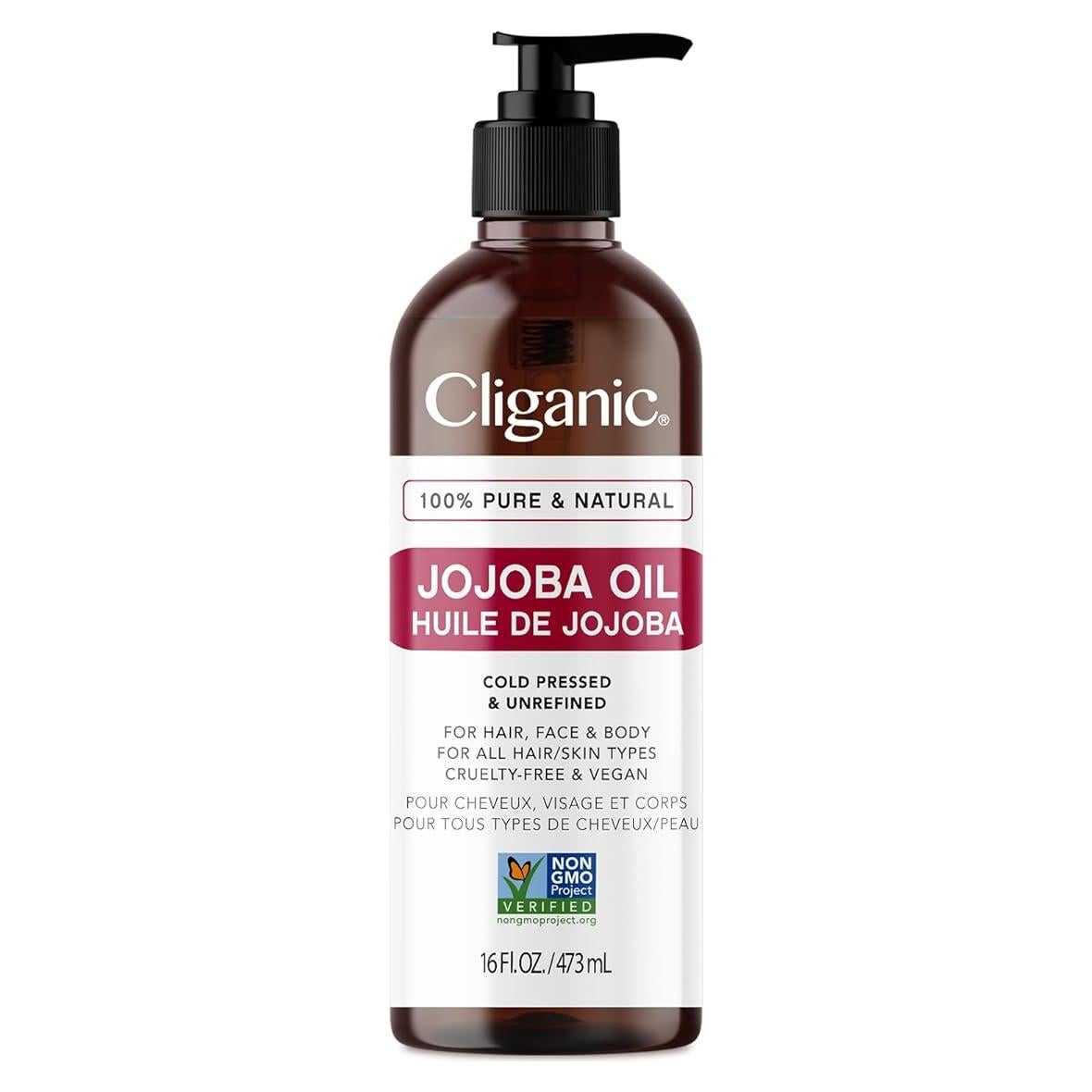 Aceite de Jojoba Cliganic 100% Puro 473ml Sin Refino
