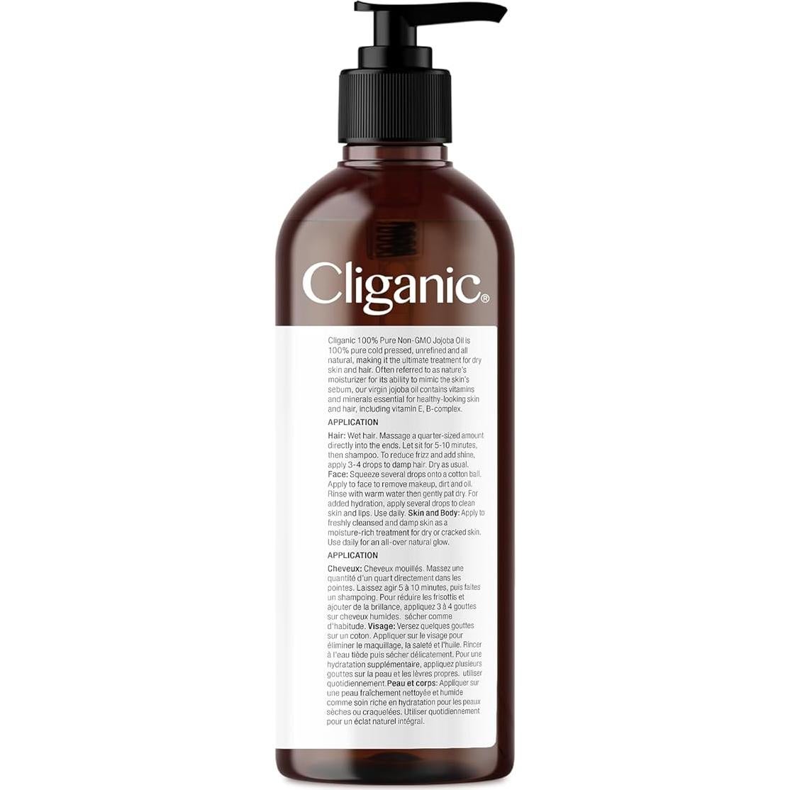 Aceite de Jojoba Cliganic 100% Puro 473ml Sin Refino