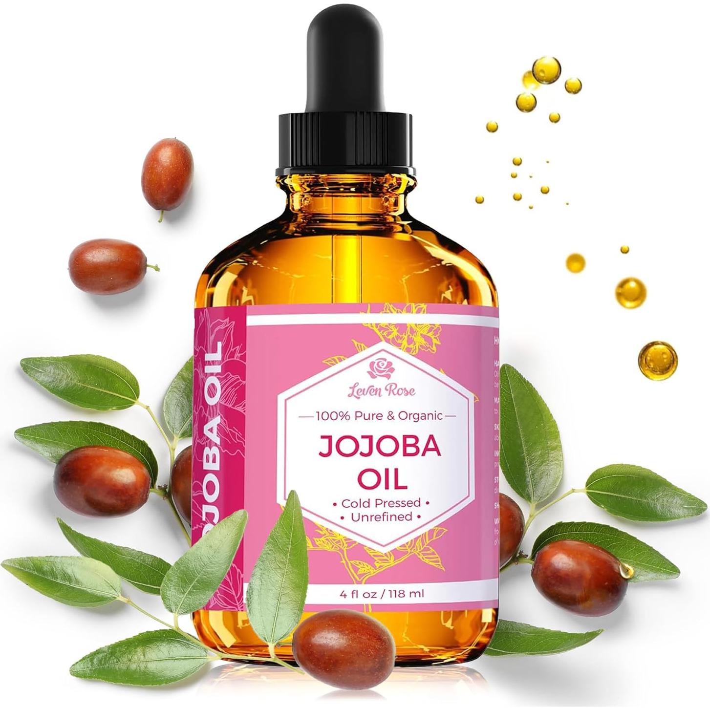 Aceite de Jojoba Orgánico Leven Rose 118 ml Hidratante Piel y Cabello