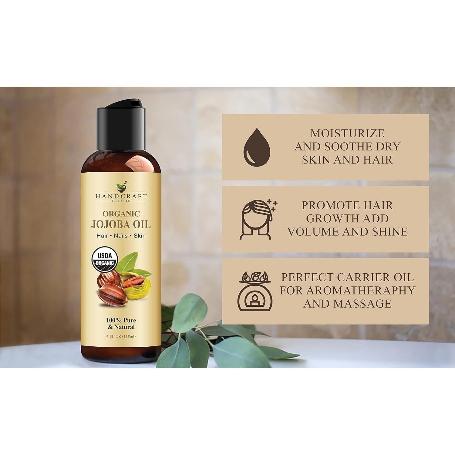 Aceite de Jojoba Orgánico Handcraft Blends 118 ml - Puro y Natural