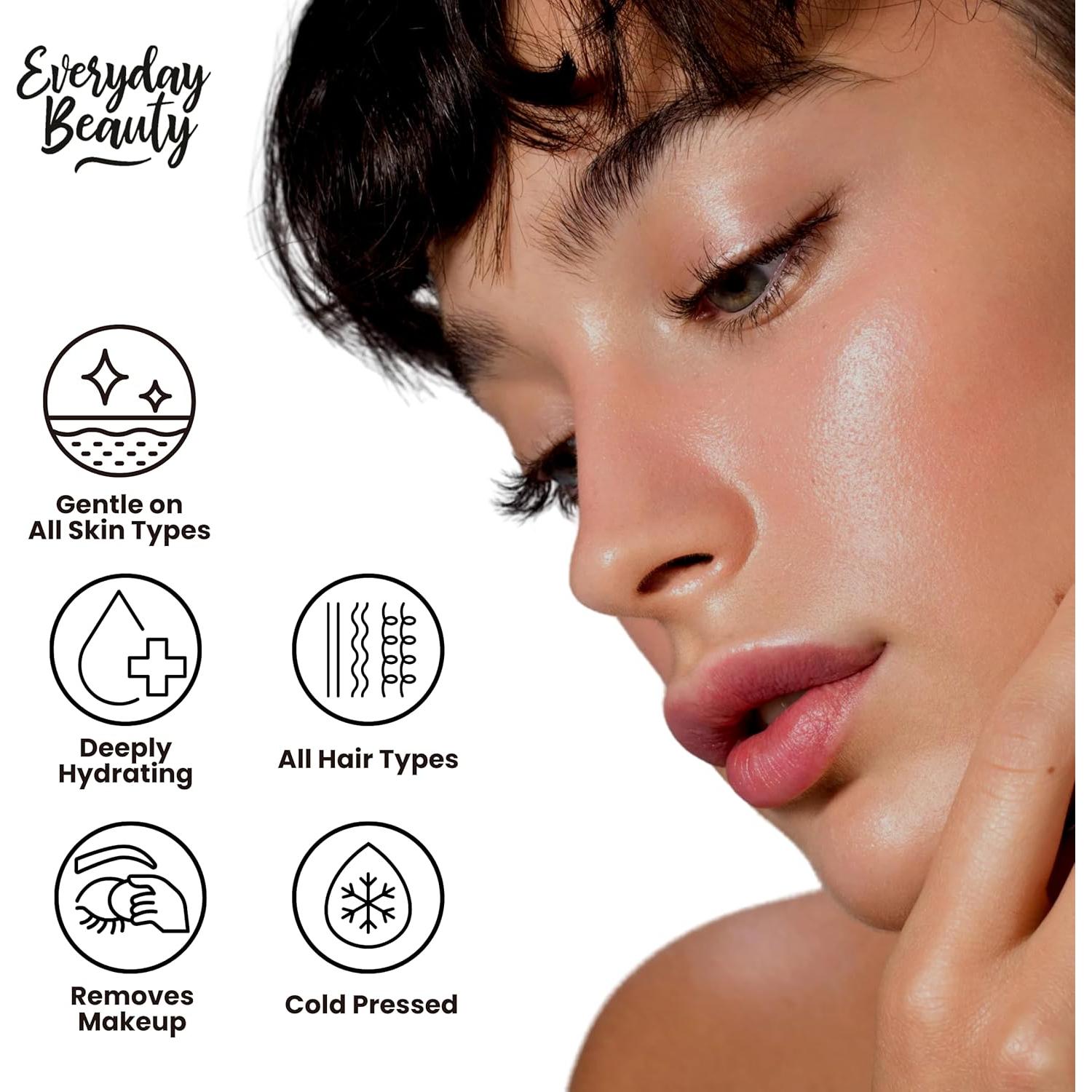 Aceite de Jojoba Orgánico Everyday Beauty 29.57 ml - Hidratante Facial y Capilar