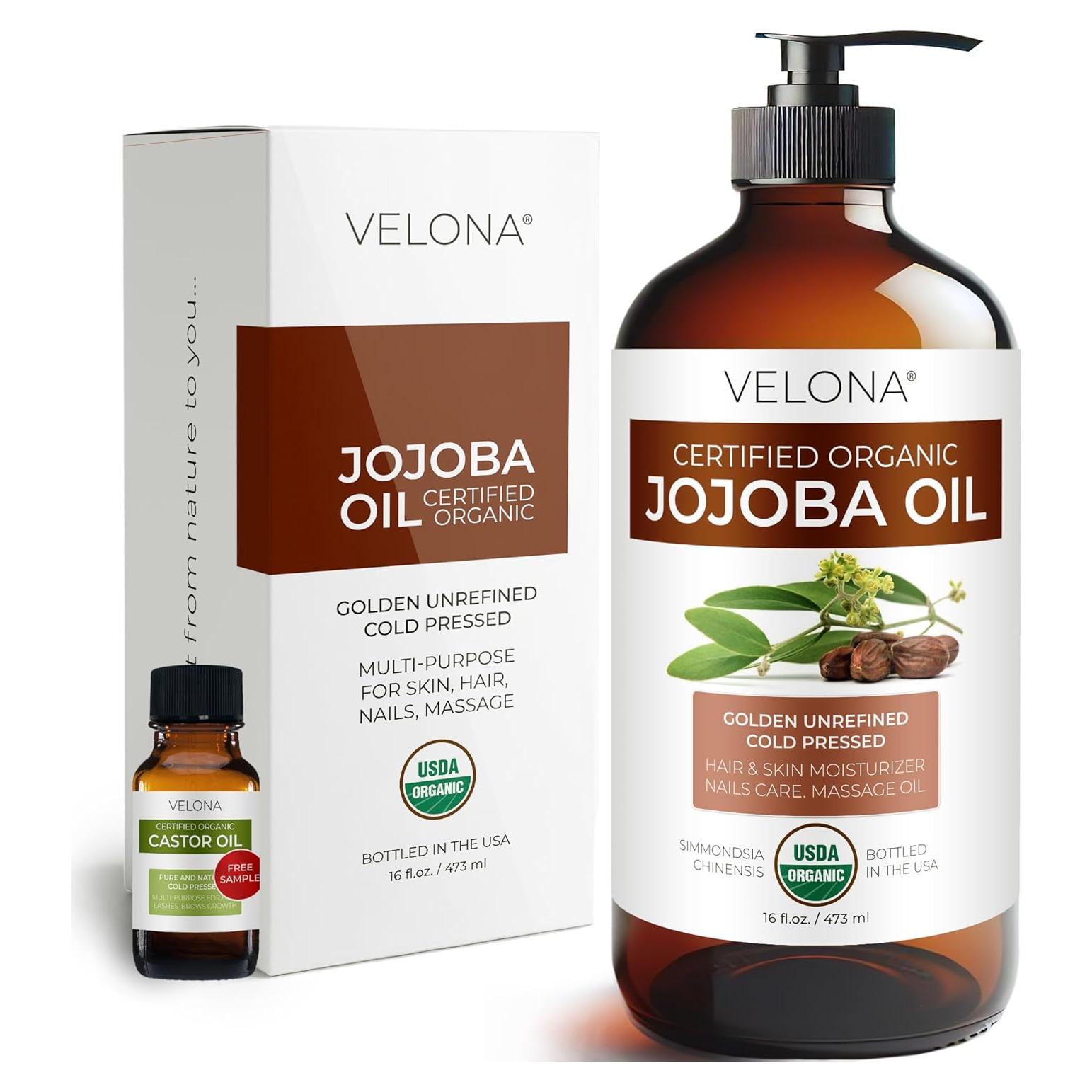Aceite de Jojoba Orgánico Velona 473 ml - Puro y Natural