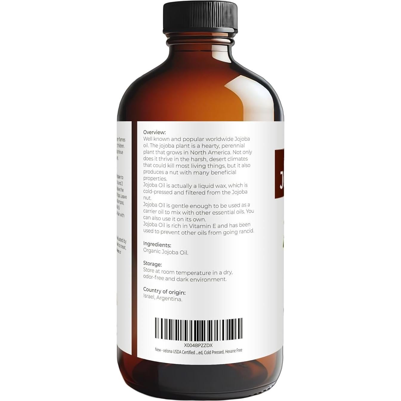 Aceite de Jojoba Orgánico Velona 473 ml - Puro y Natural