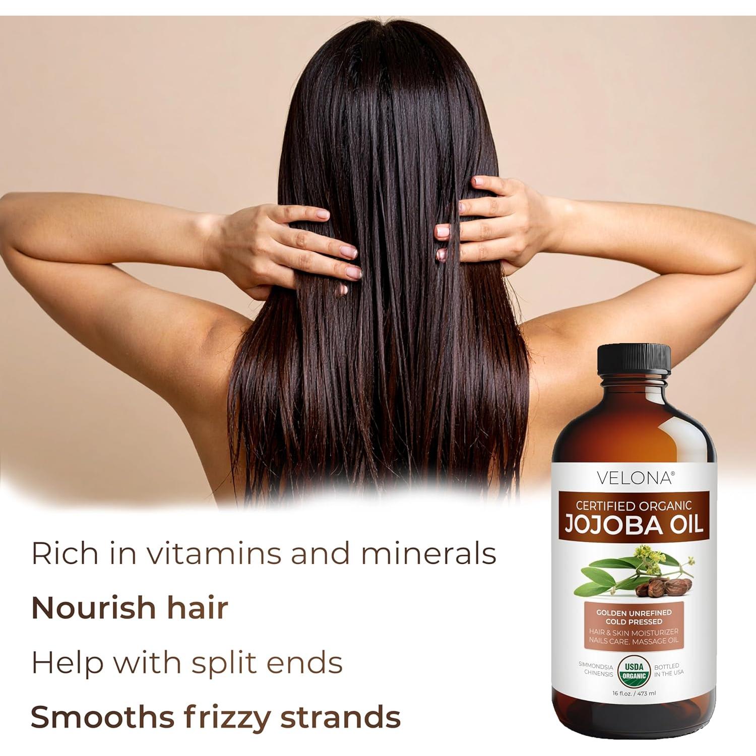 Aceite de Jojoba Orgánico Velona 473 ml - Puro y Natural