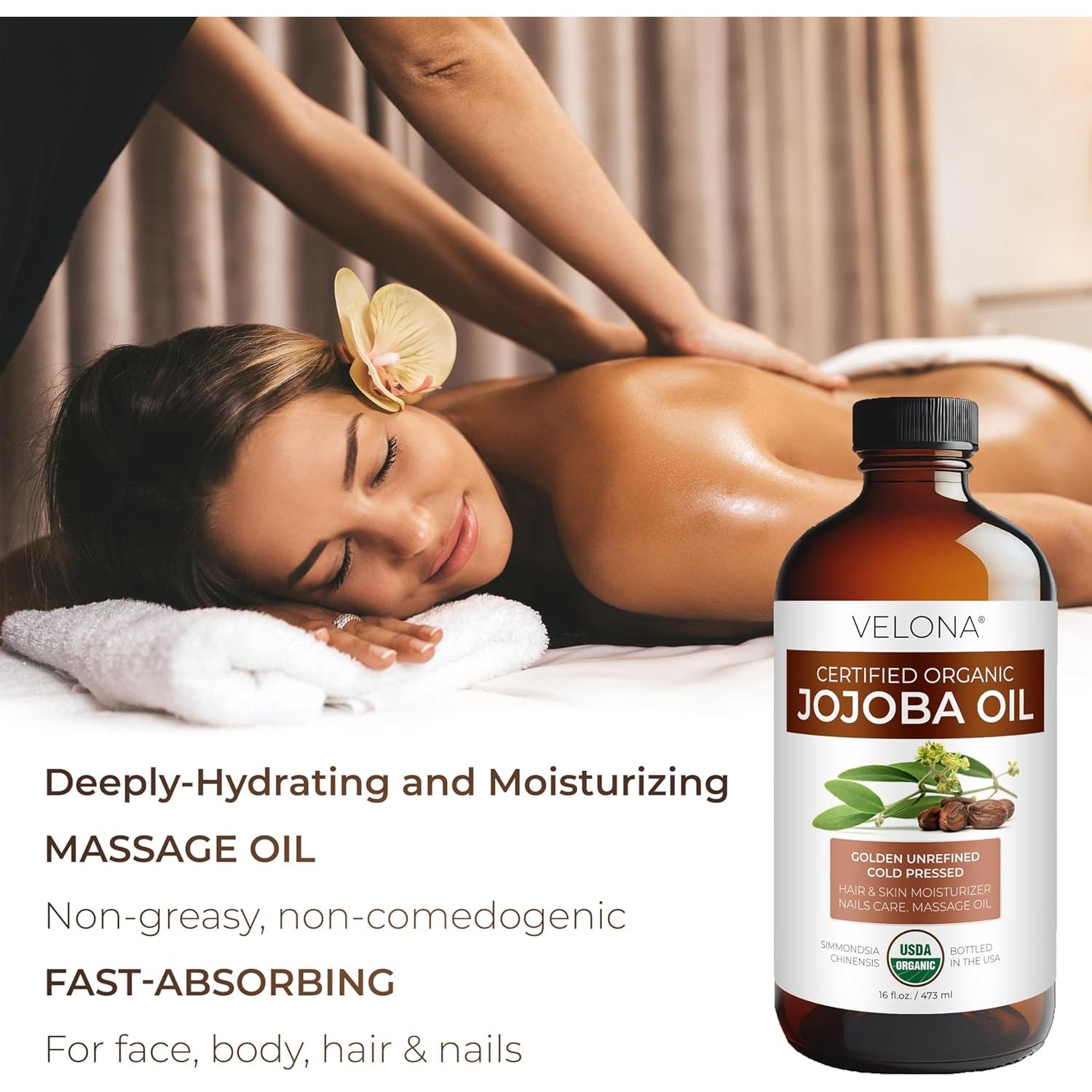 Aceite de Jojoba Orgánico Velona 473 ml - Puro y Natural