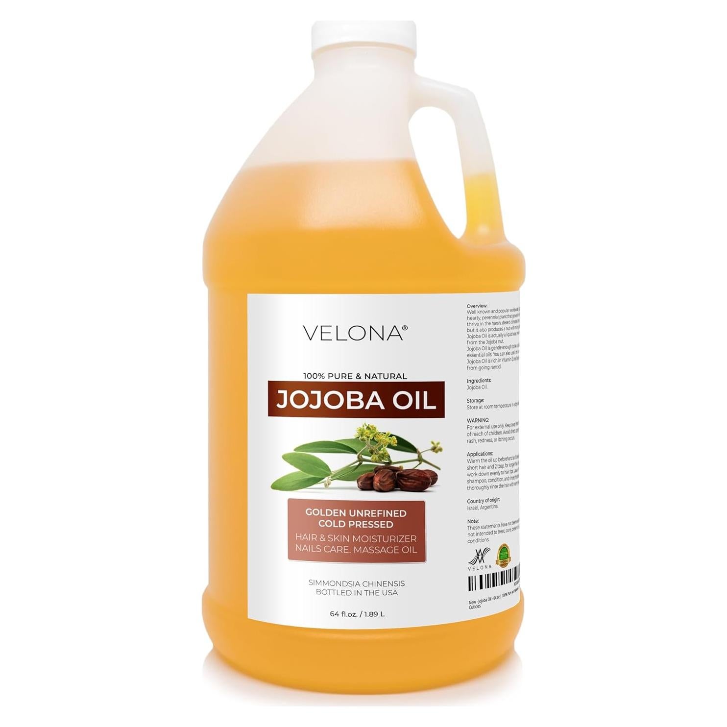 Aceite de Jojoba 100% Puro Velona 1.7 kg Prensado en Frío