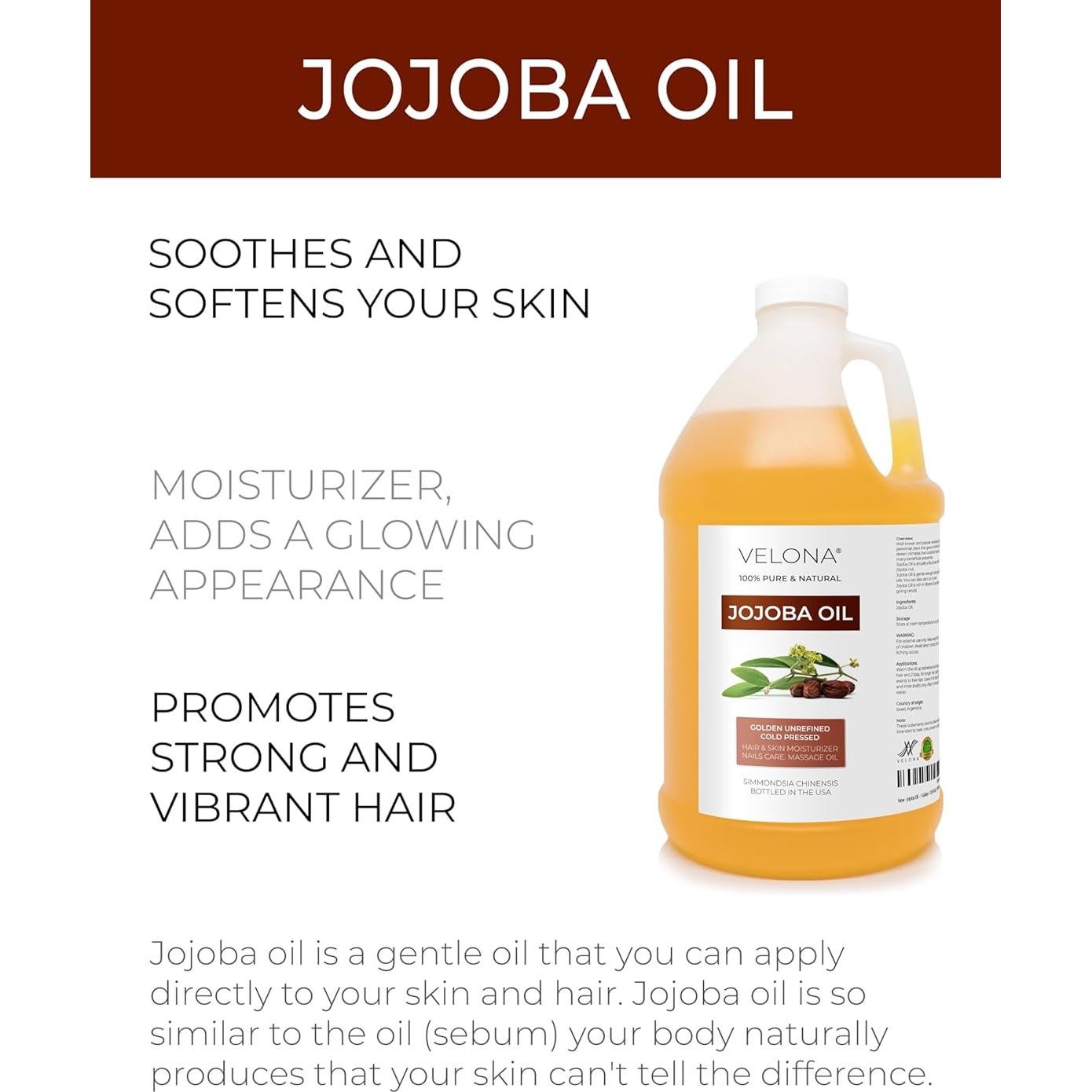 Aceite de Jojoba 100% Puro Velona 1.7 kg Prensado en Frío