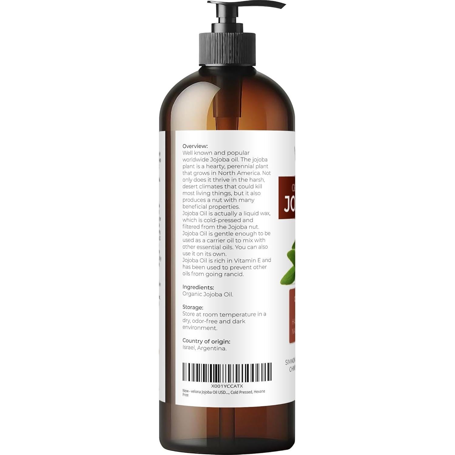 Aceite de Jojoba Orgánico Velona 473ml - Puro y Natural