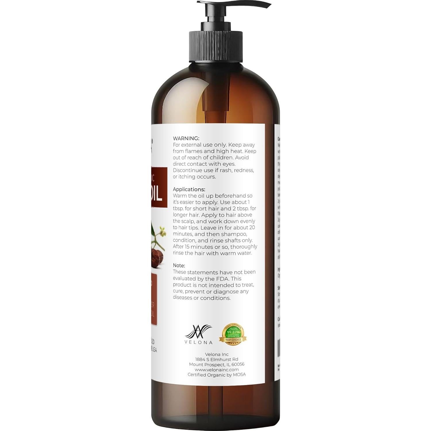 Aceite de Jojoba Orgánico Velona 473ml - Puro y Natural