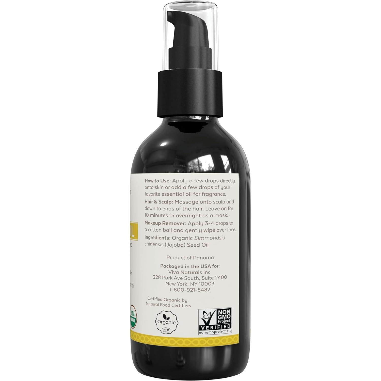 Aceite de Jojoba Orgánico Viva Naturals 118 ml - Hidratante Facial