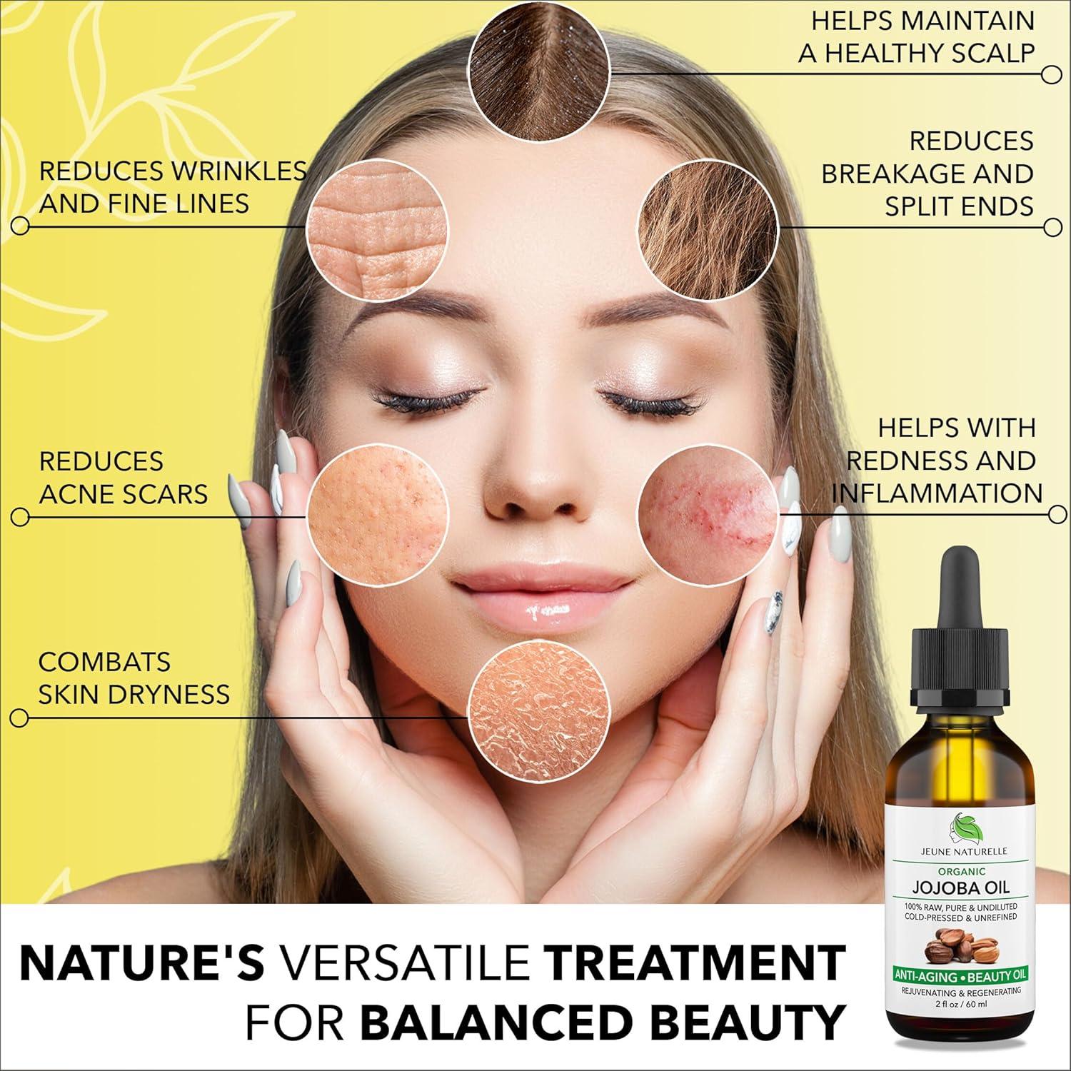 Aceite de Jojoba Orgánico Jeune Naturelle 59 ml - Puro y Sin Refinar