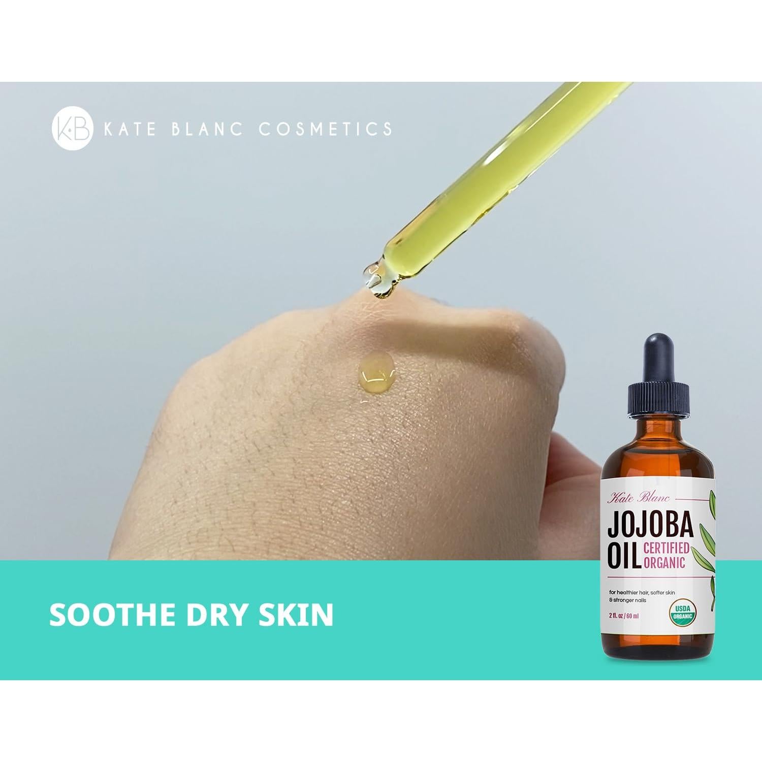 Aceite de Jojoba Orgánico Kate Blanc 59ml - Hidratante Facial y Capilar