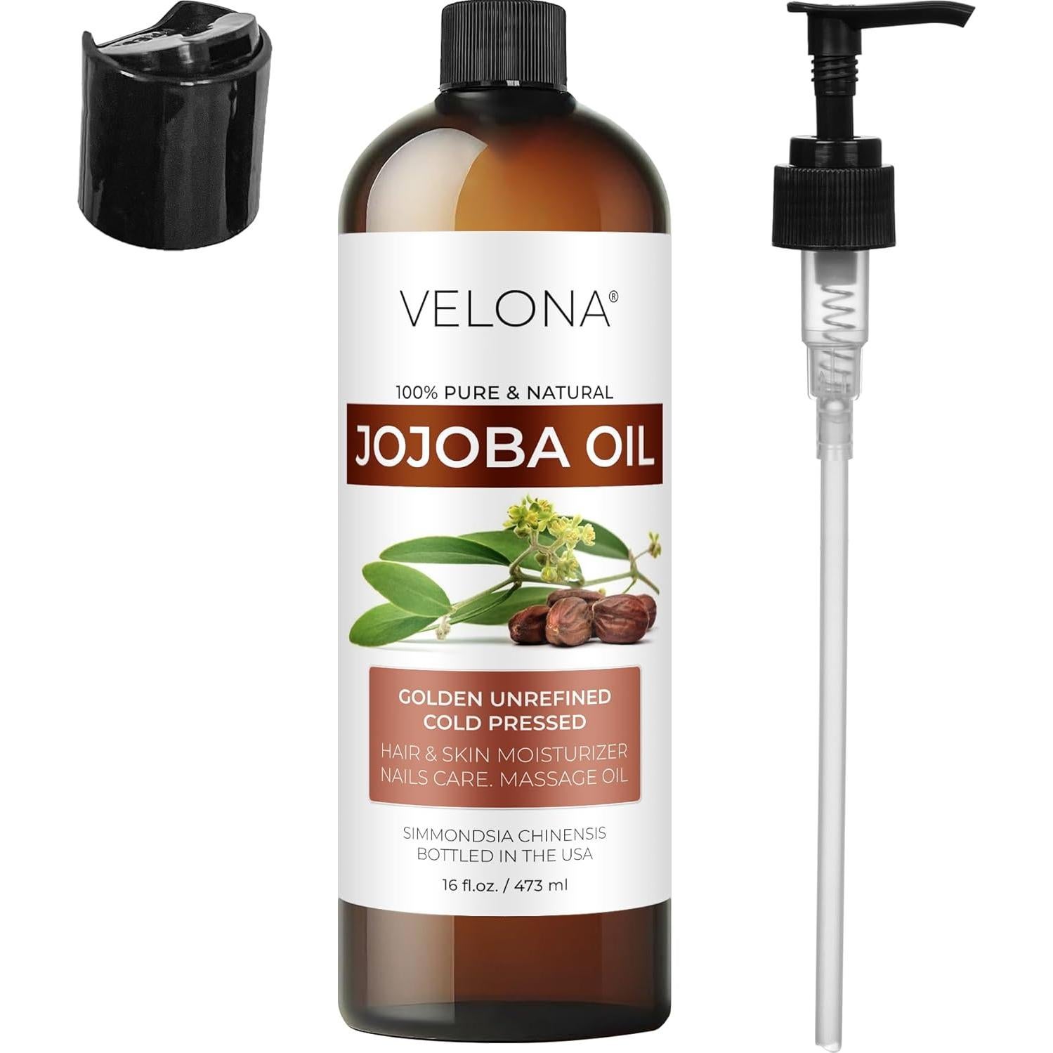 Aceite de Jojoba 100% Puro Velona 473ml Prensado en Frío