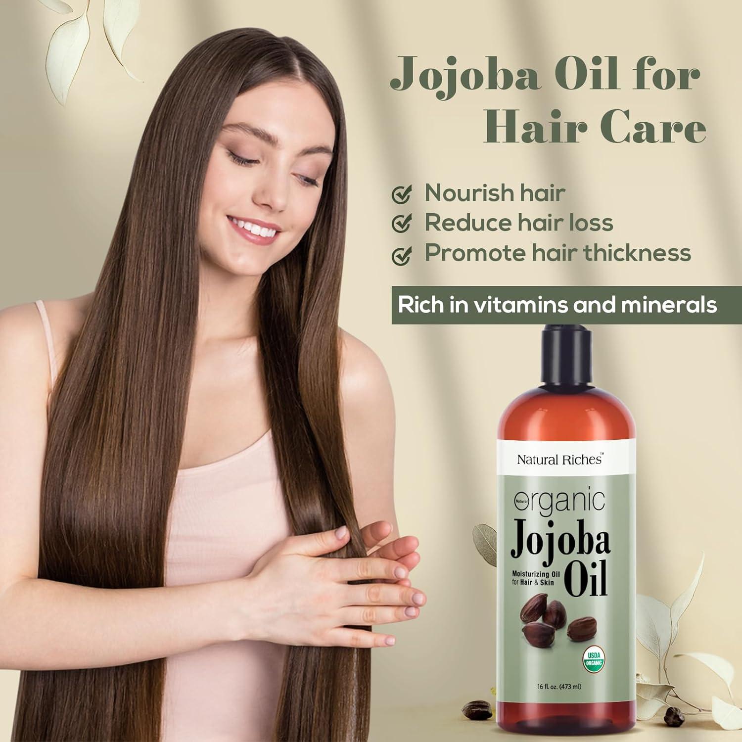 Aceite de Jojoba Orgánico Natural Riches 473 ml Hidratante