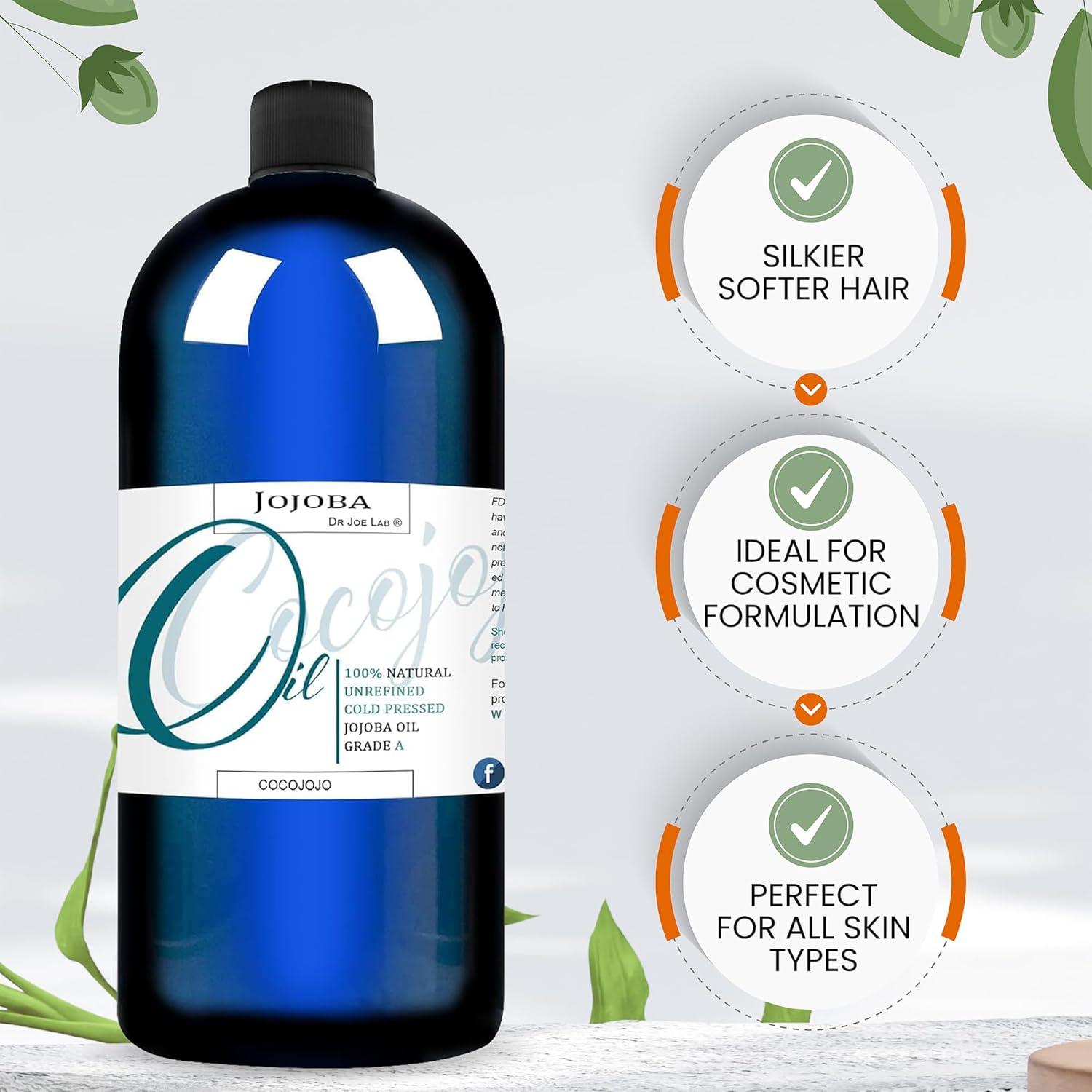 Aceite de Jojoba Orgánico Cocojojo 946 ml Puro Prensado en Frío