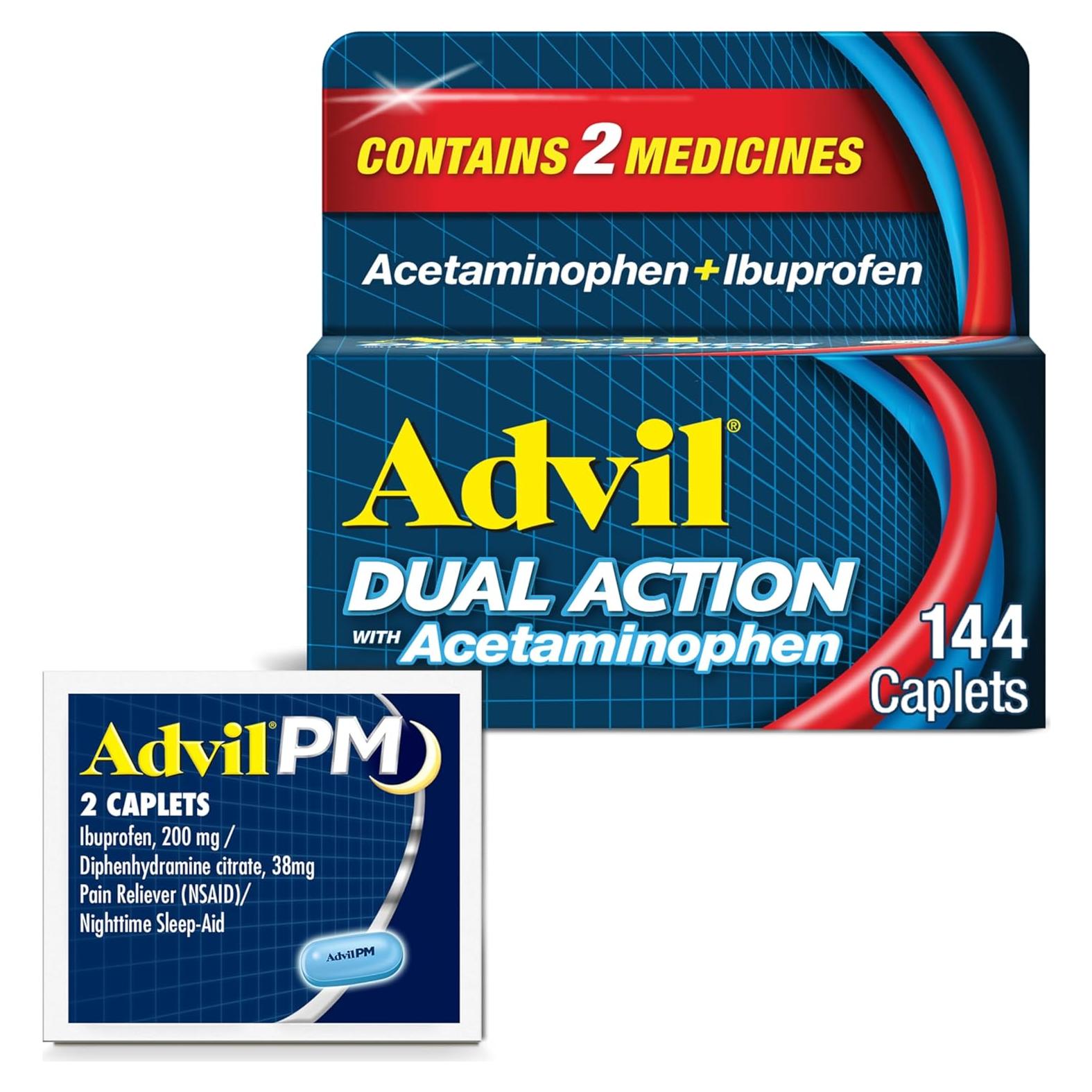 Advil Acción Dual 144 Tabletas Recubiertas 250 Mg Ibuprofeno