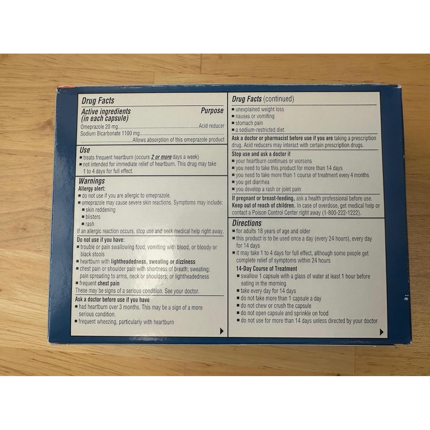 Zegerid OTC 20mg Omeprazole + Bicarbonato 42 Cápsulas