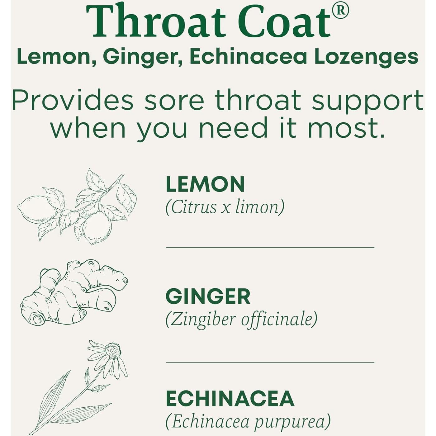 Caramelos Orgánicos Throat Coat Traditional Medicinals Eucalipto Menta 30 Unidades
