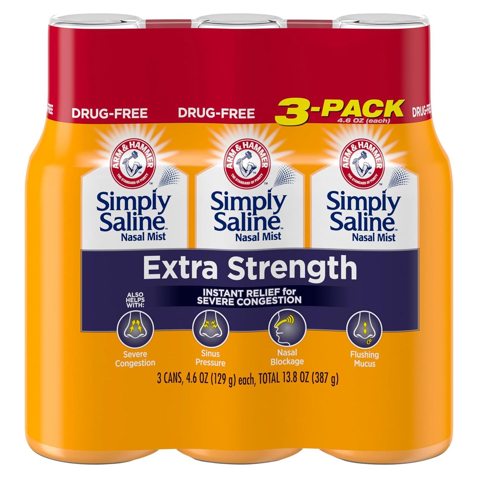 Spray Nasal Simply Saline Fuerza Extra 130ml Paquete 3