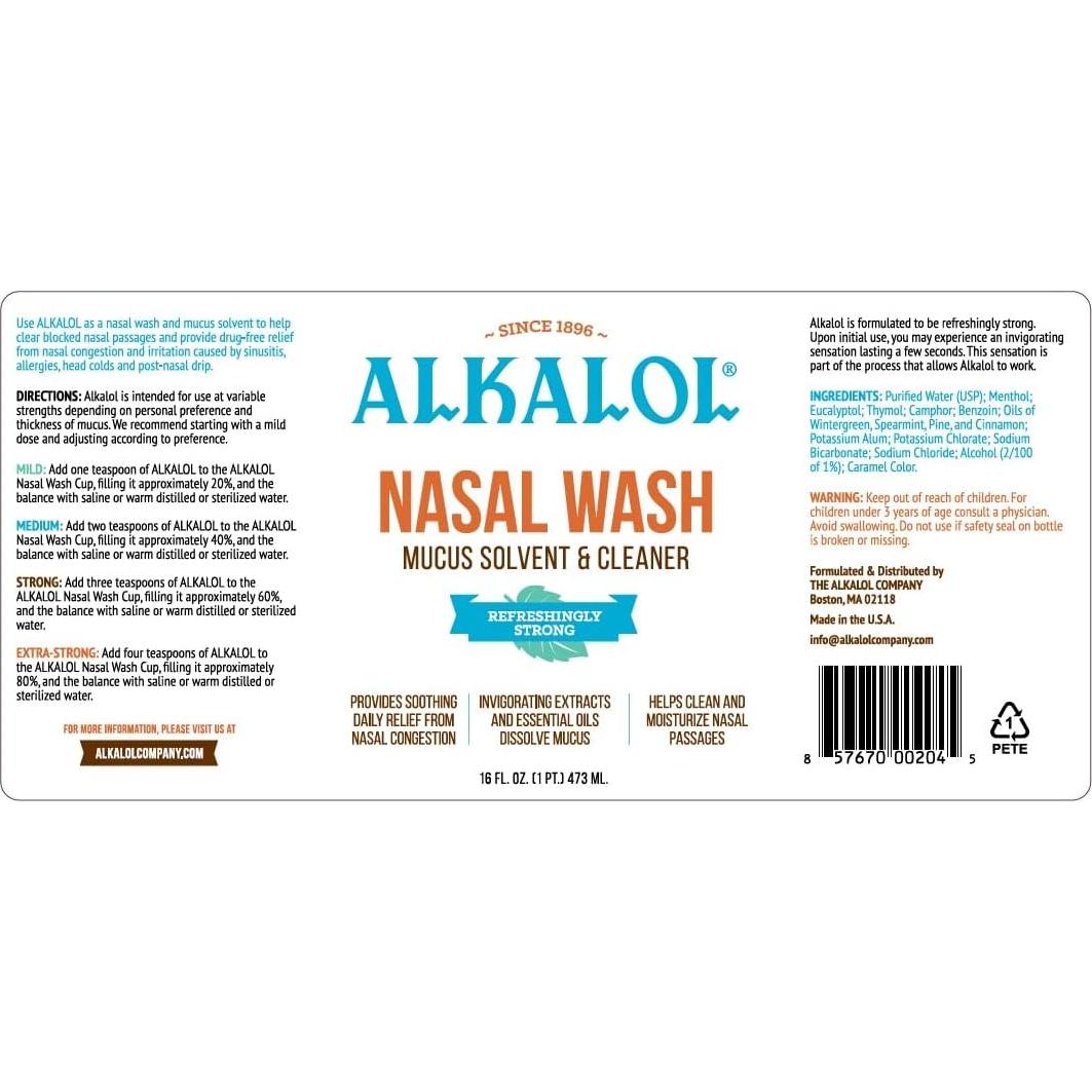 Alkalol Lavado Nasal Original 3-Pack 473 ml - Alivio Congestión