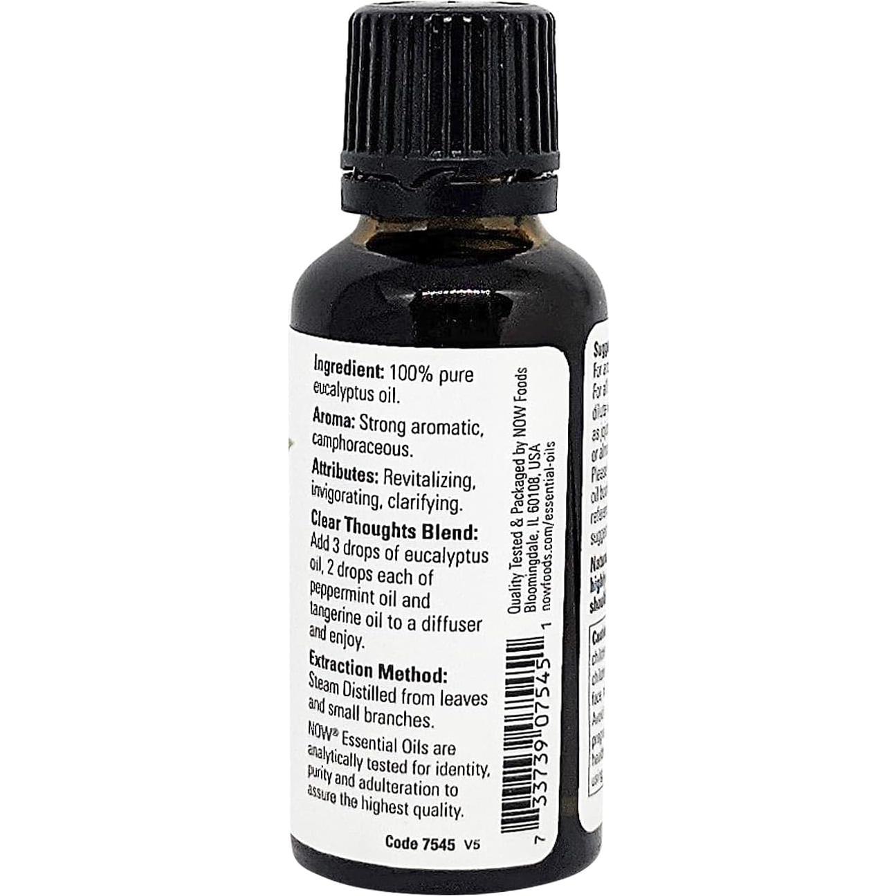 Aceite Esencial Eucalipto Now Foods 29.57 ml Aromaterapia