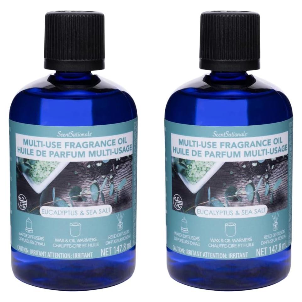 Aceites Esenciales Multiusos ScentSationals Eucalipto y Sal Marina - Set de 2 x 147.8 ml