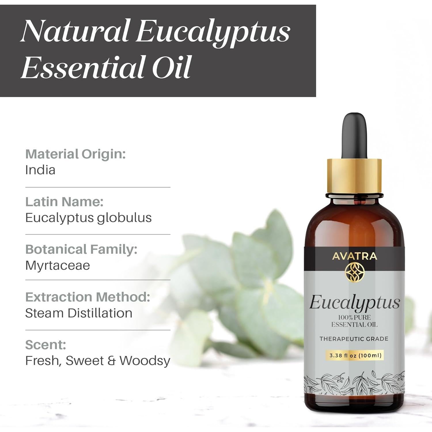 Aceite Esencial de Eucalipto Avatra 100 ML - Puro y Natural