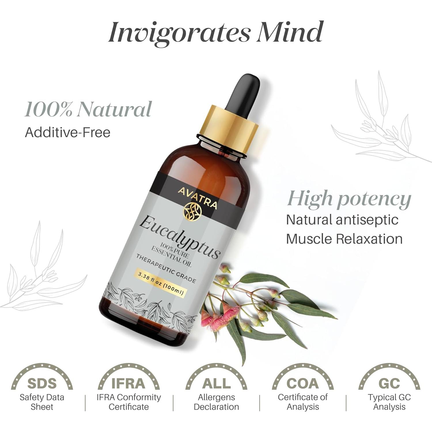 Aceite Esencial de Eucalipto Avatra 100 ML - Puro y Natural