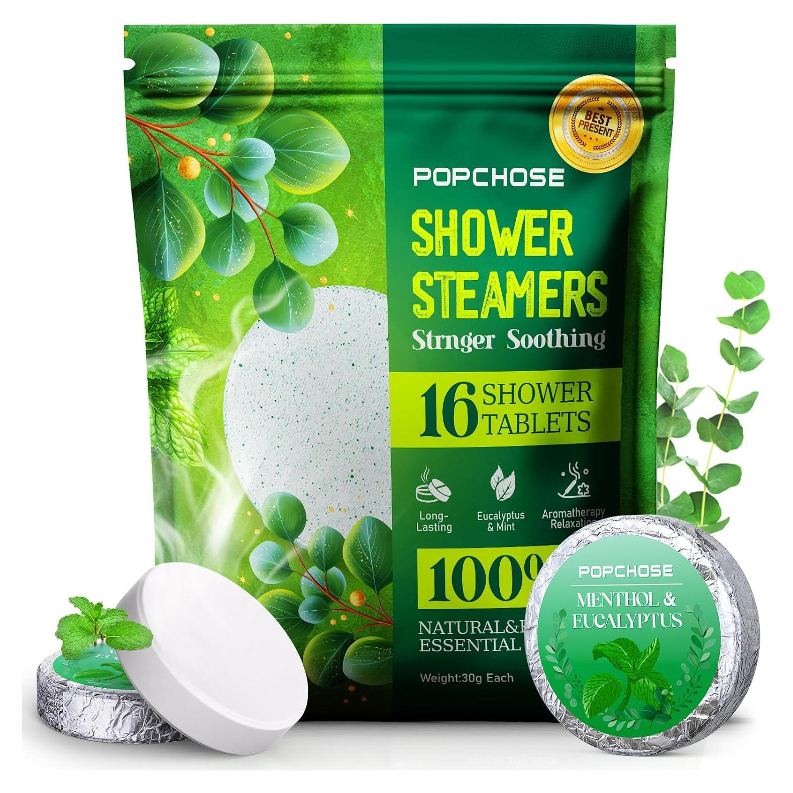 Pastillas de Ducha Aromaterapia Eucalipto POPCHOSE - 16 Unidades