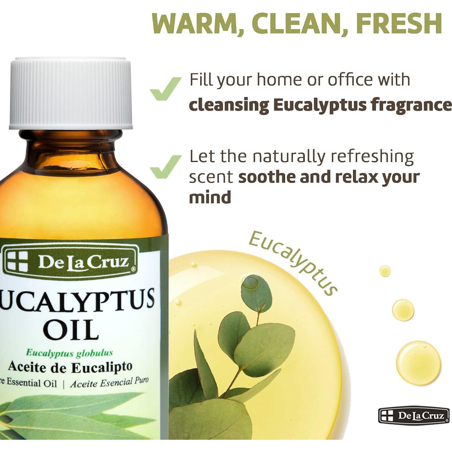 Aceite Esencial de Eucalipto De La Cruz 100% Puro 12x60ml