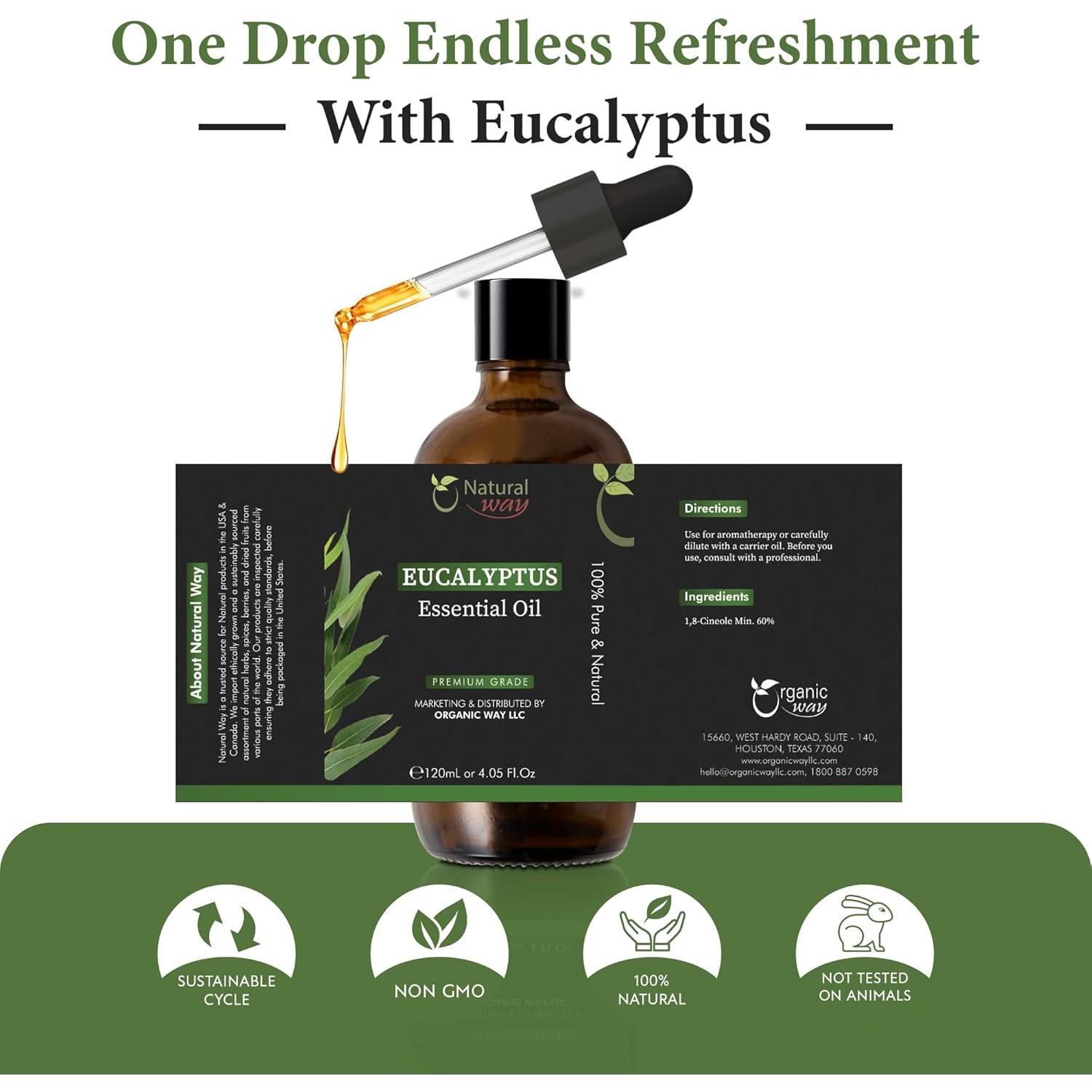 Aceite Esencial Eucalipto Natural Way 120 mL Aromaterapia