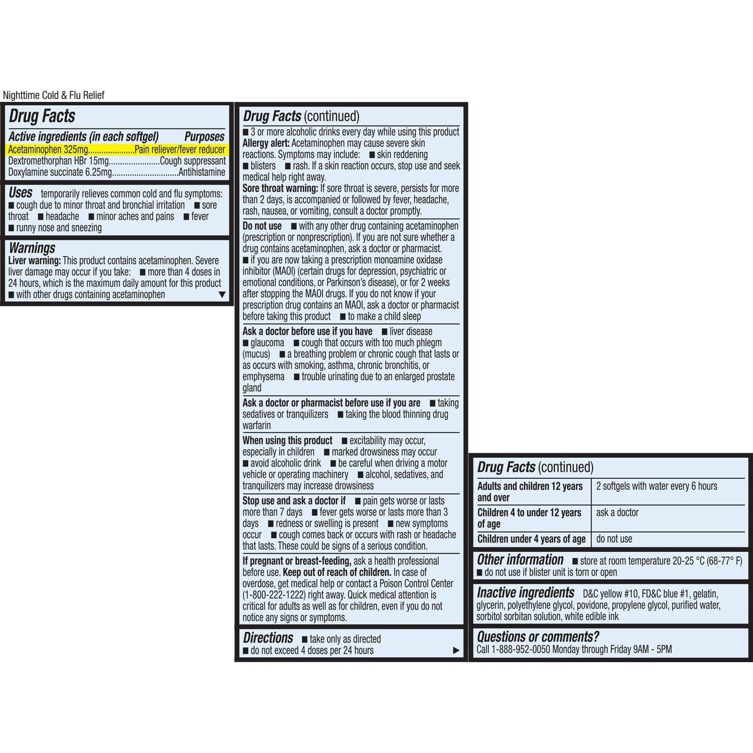 HealthA2Z Medicamento Resfriado y Gripe Día y Noche 36 Cápsulas