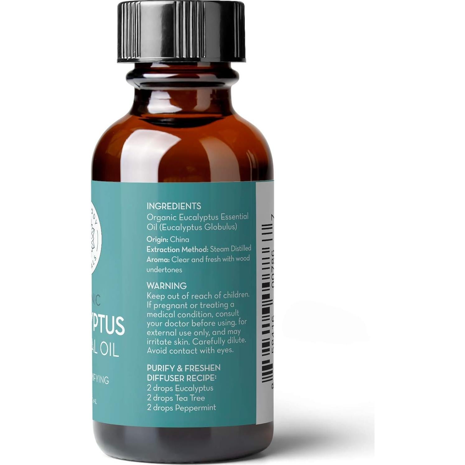 Aceite Esencial de Eucalipto Orgánico Pure Body Naturals 30 ml