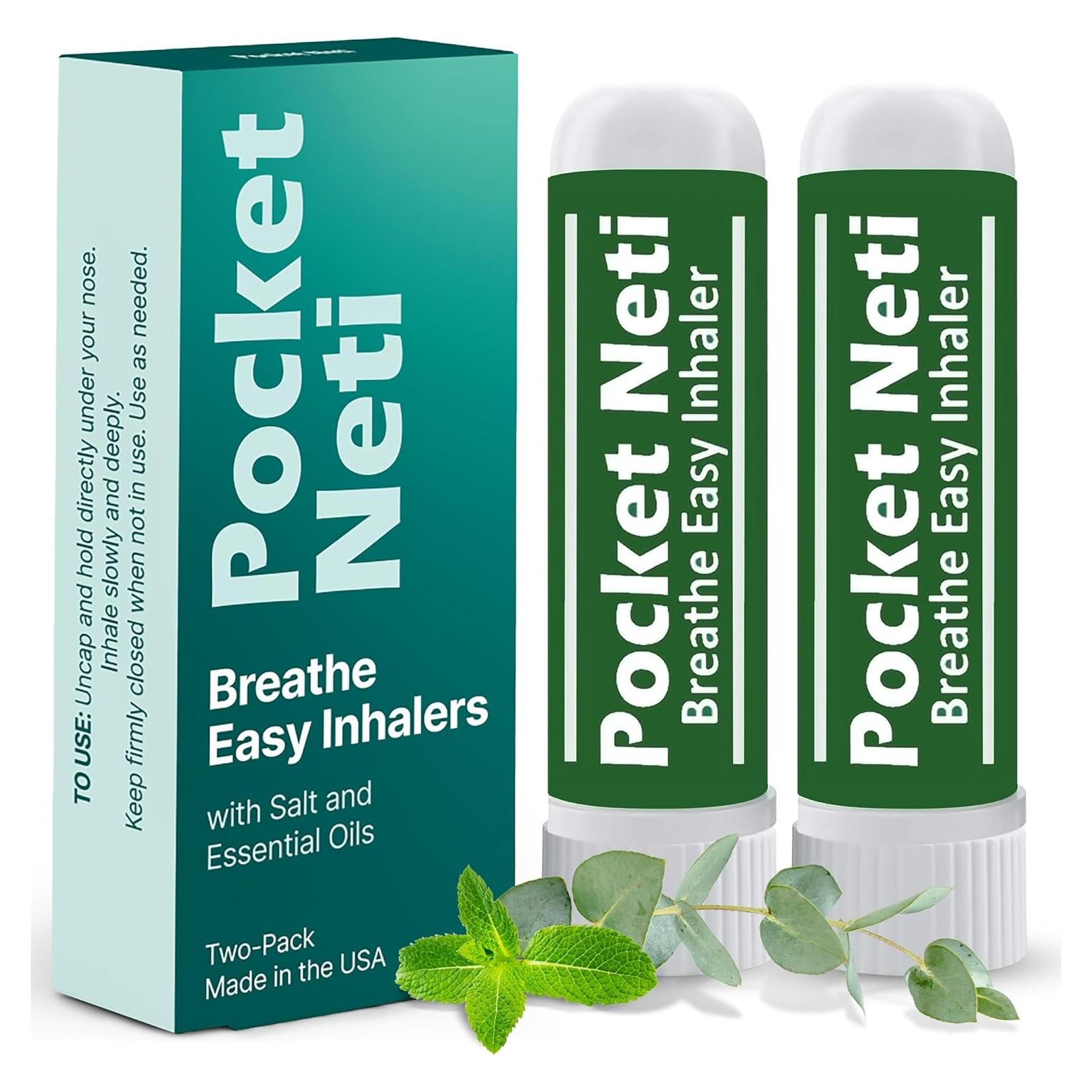 Inhalador de Sal Rosa del Himalaya Basic Vigor - Aromaterapia 2 Piezas