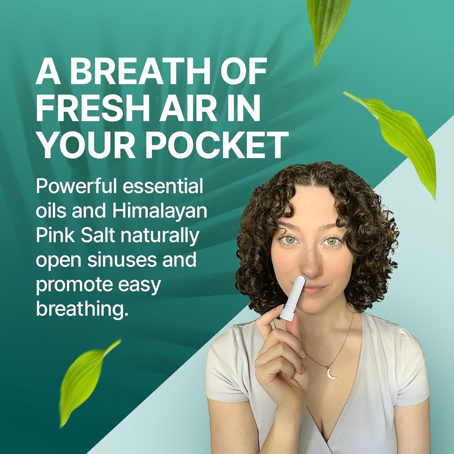 Inhalador de Sal Rosa del Himalaya Basic Vigor - Aromaterapia 2 Piezas