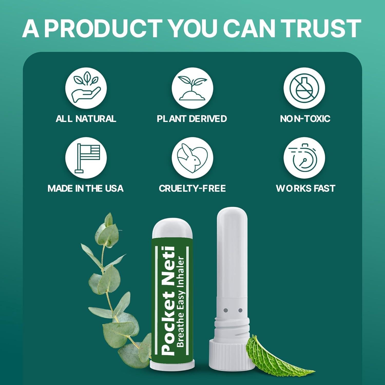 Inhalador de Sal Rosa del Himalaya Basic Vigor - Aromaterapia 2 Piezas