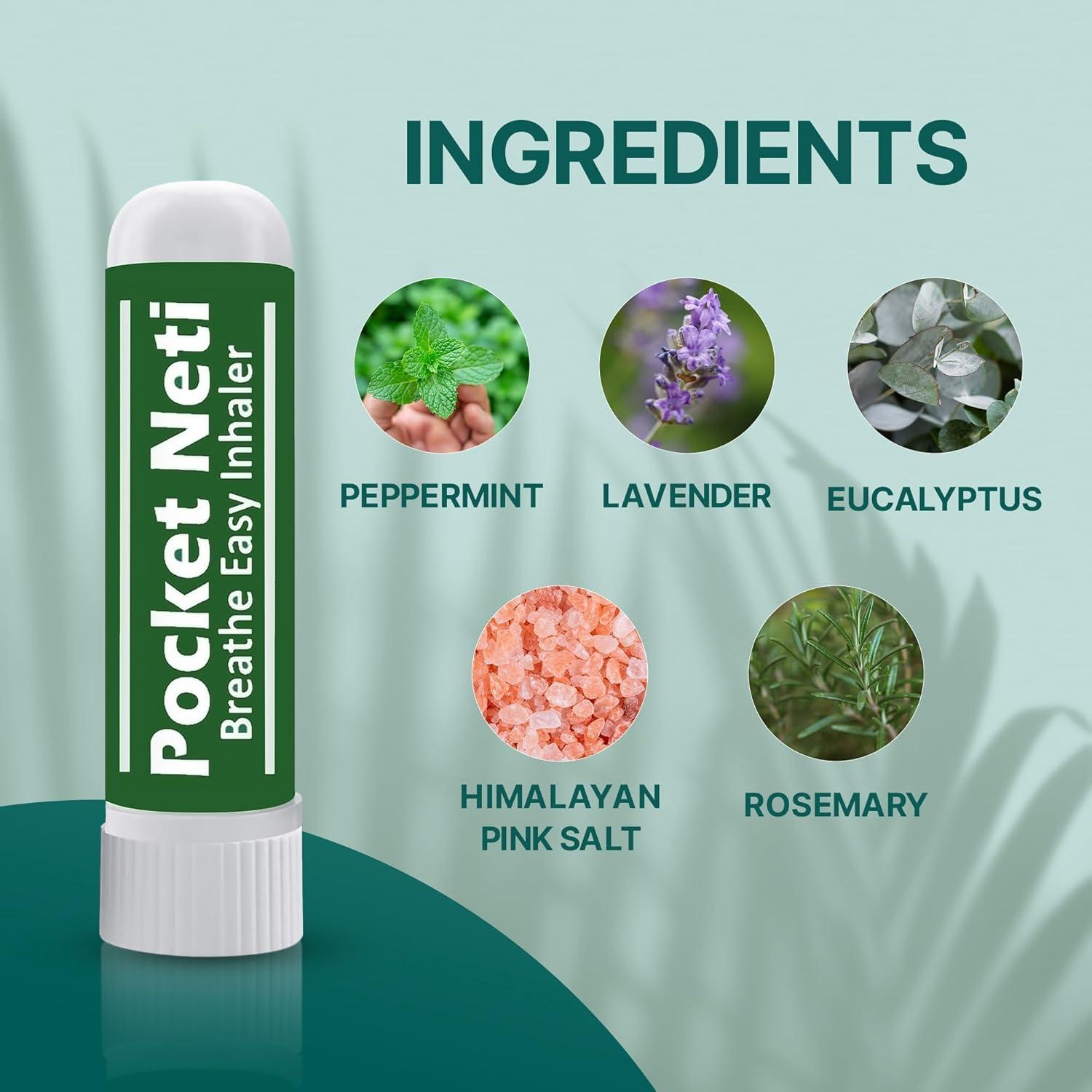 Inhalador de Sal Rosa del Himalaya Basic Vigor - Aromaterapia 2 Piezas