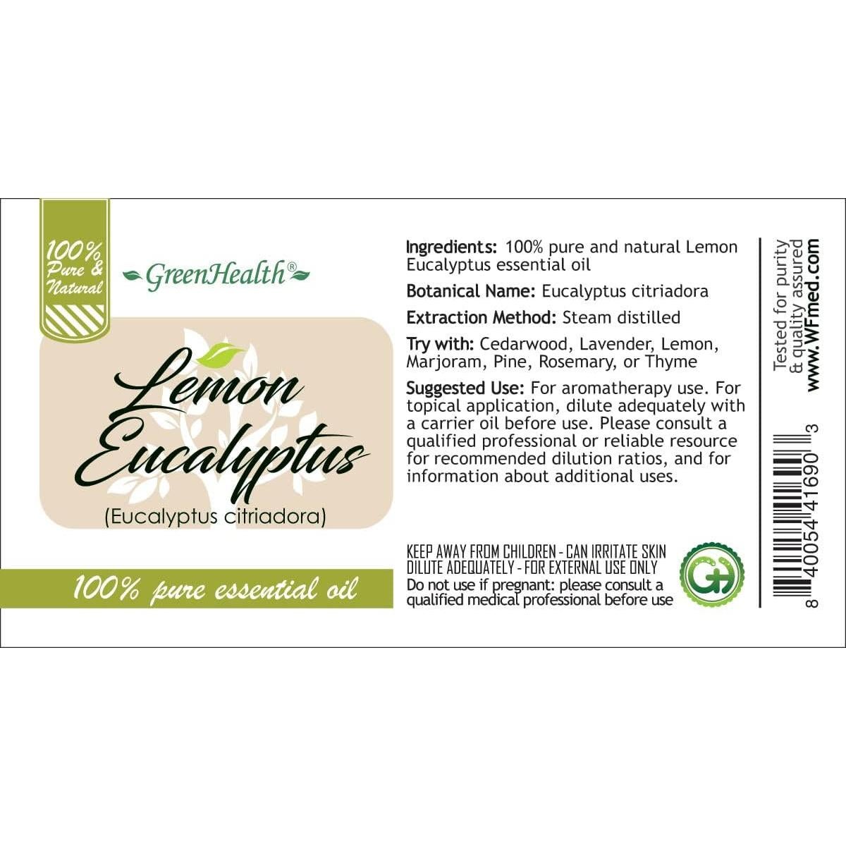 Aceite Esencial Puro Eucalipto Limón 237 ml GreenHealth