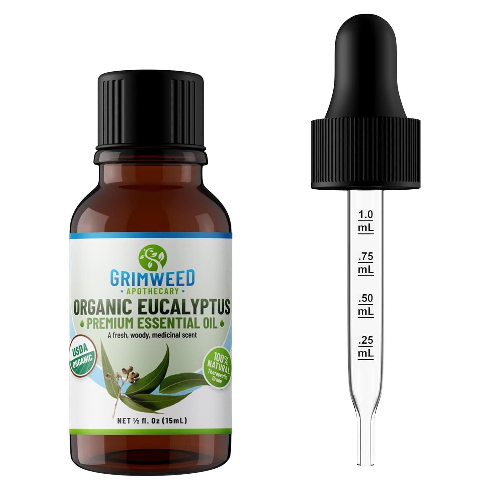 Aceite Esencial de Eucalipto Orgánico Grimweed 15 mL Terapéutico