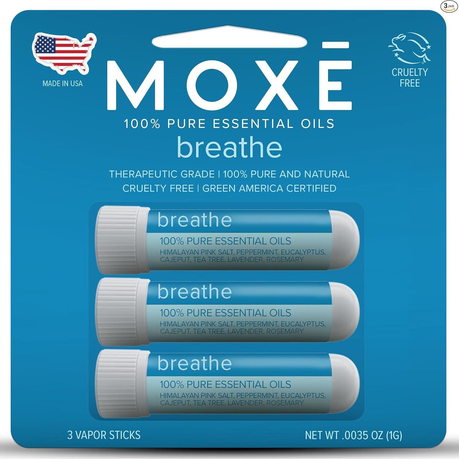 Inhalador Aromaterapia MOXE Breathe 3 Paquete - Sal Himalaya