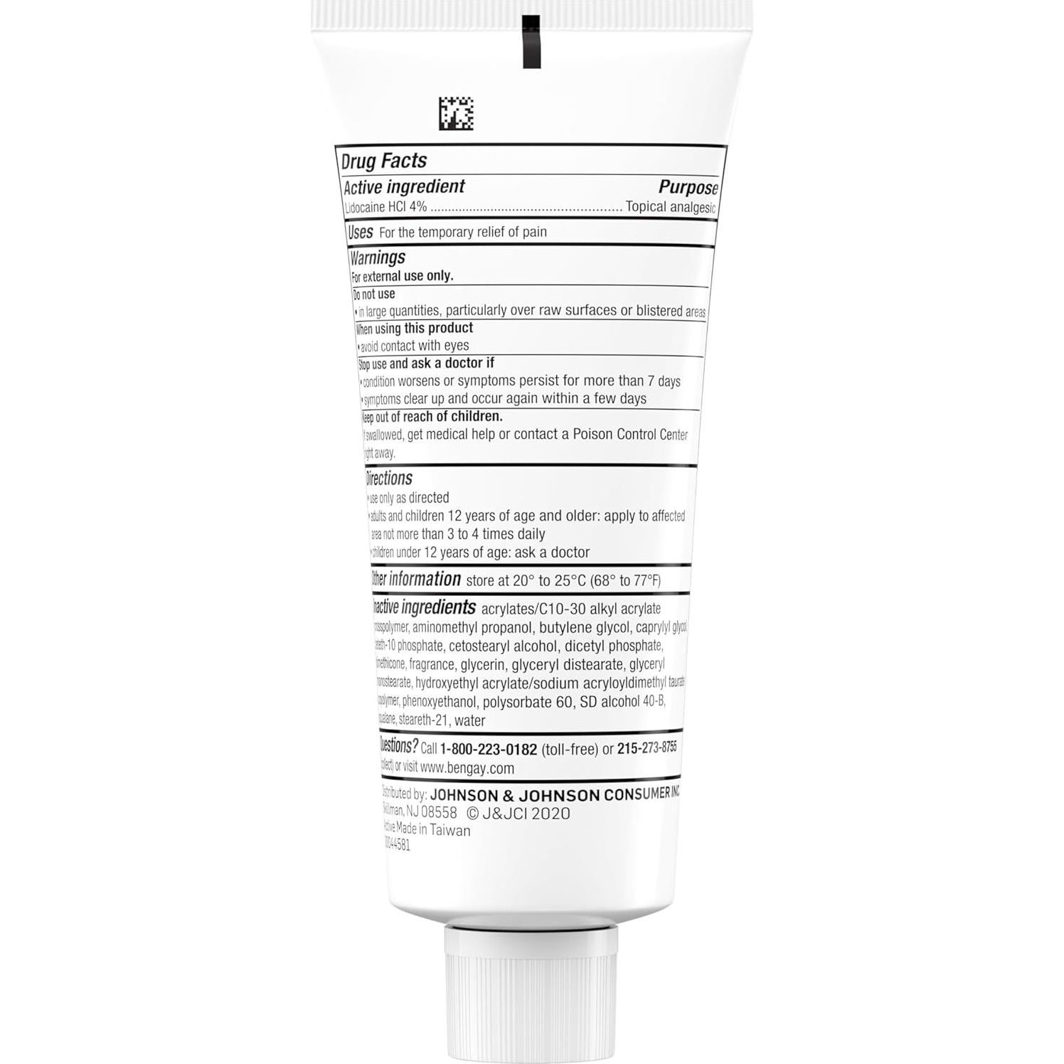 Crema Analgésica Bengay Lidocaína 4% 85 g - Alivio Tópico