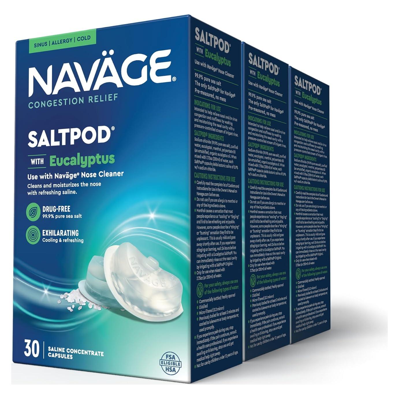 Paquete de 90 Cápsulas SalPod Eucalipto Navage - Alivio Rápido