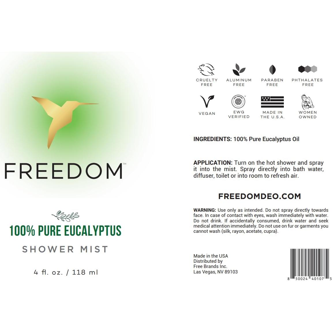 Rocío de Ducha Eucalipto Freedom 118 ml - Aromaterapia Natural