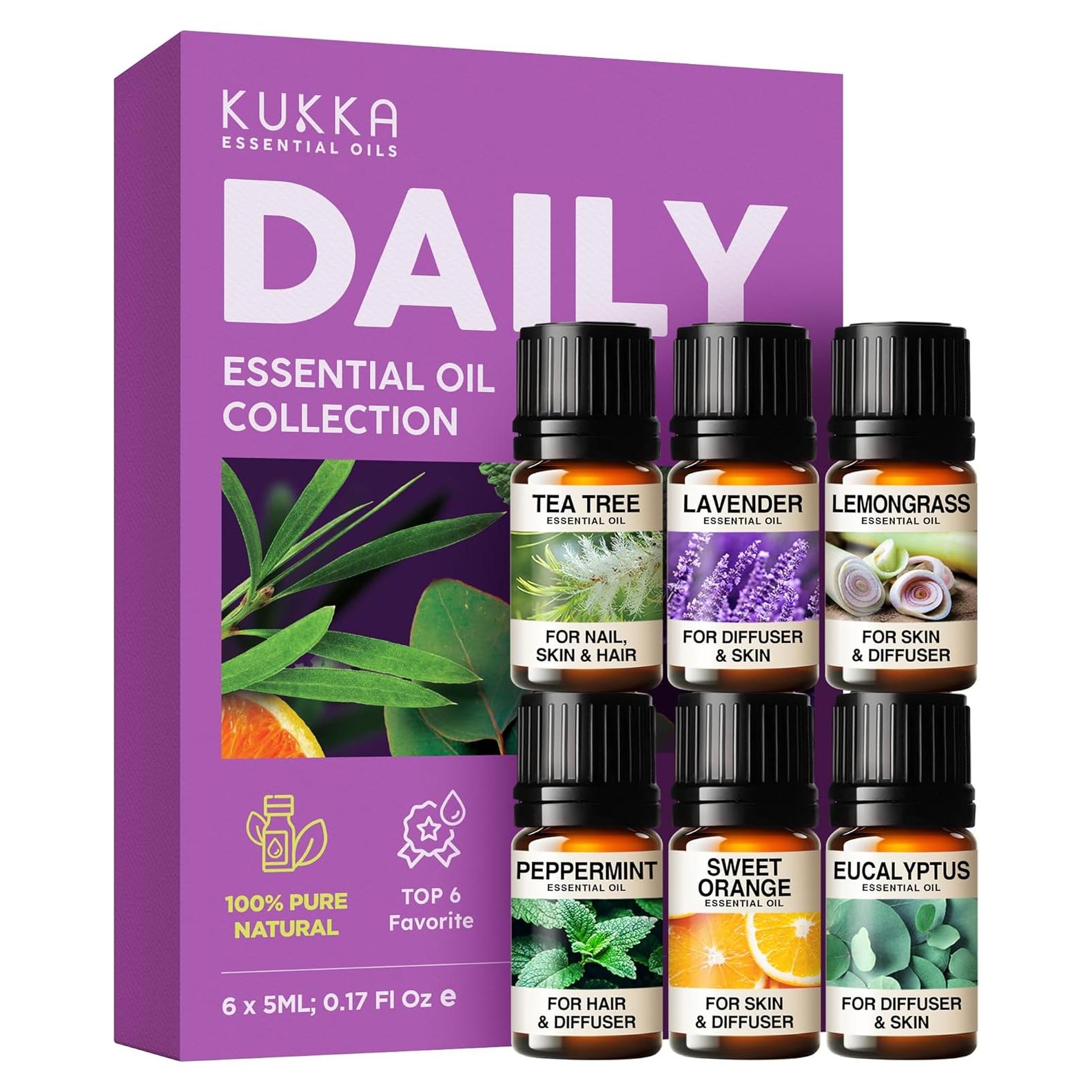 Juego de Aceites Esenciales Diarios Kukka 6 Piezas 30ml