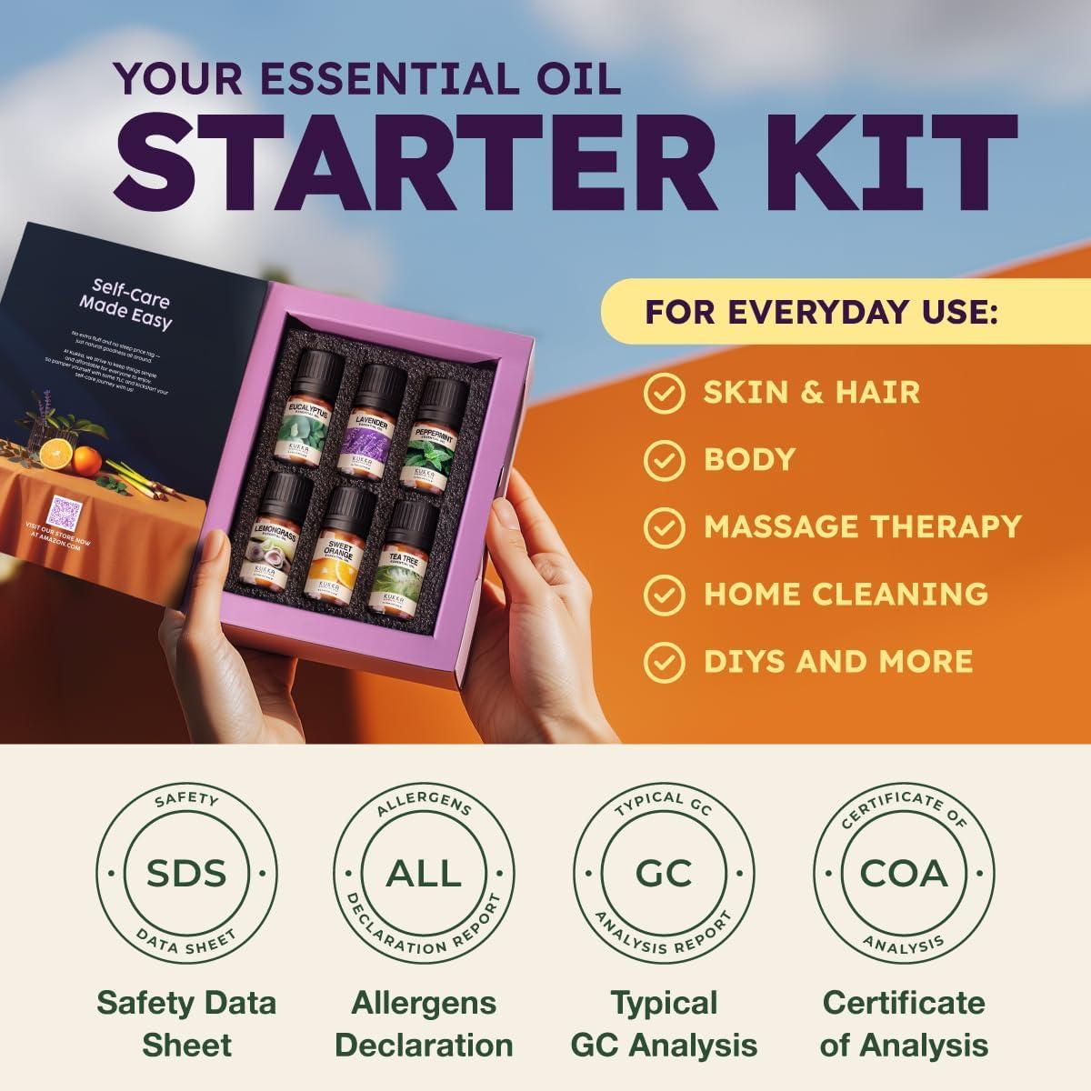 Juego de Aceites Esenciales Diarios Kukka 6 Piezas 30ml